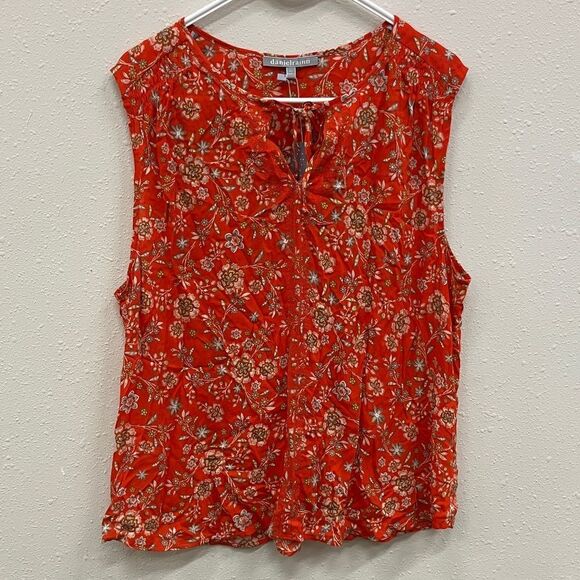 Daniel rainn Floral Red Sleeveless boho Top size XL New #36 - Picture 1 of 9